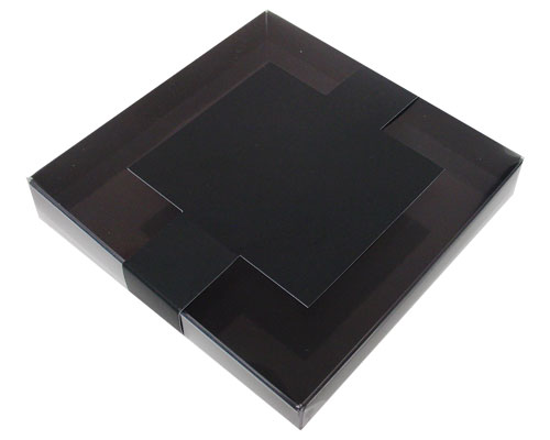 Windowbox carre large with sleeve 140x140x19mm black