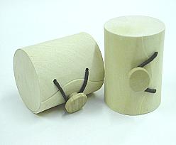 Woodbox Round button/elastique small