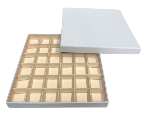 San Remo L204xW204xH31mm + compartments white seashell