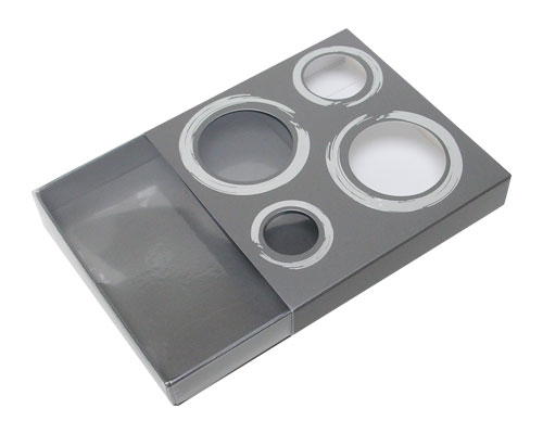 Windowbox 4 circle small 110x110x19mm warmgrey 