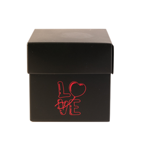 Kubus black L80xW80xH75mm strawberry heart-love