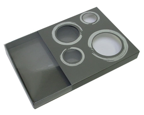 Windowbox 4 circle large 140x140x19mm warmgrey
