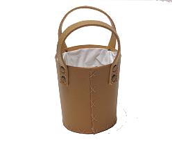 peveril basket/handle leatherlook middle beige