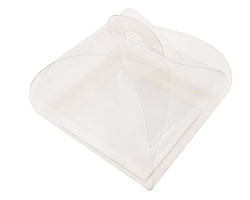 PVC take away box L120xW120xH100mm + silver cardboard