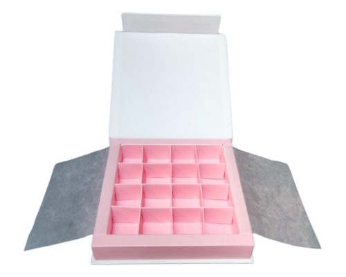 Flip flap box L151xW151xH29mm white lotus