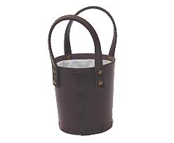 peveril basket/handle leatherlook small brown