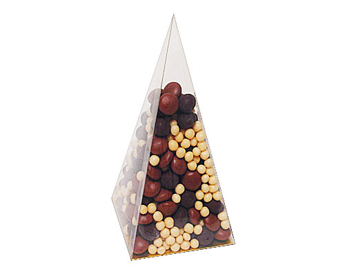 PVC pyramide smal L70xW70xH150mm + gold cardboard