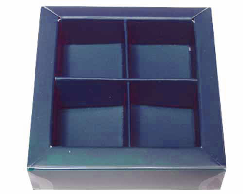 Windowbox 66x66x19mm 4 division blueberryblue 