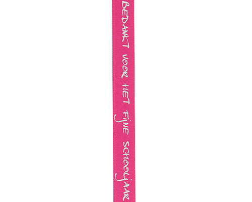 Ribanbel bedankt voor het fijne schooljaar fuchsia/silver