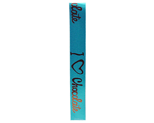 DoubleFaceSatin I Love Chocolat  Turquoise/Brown
