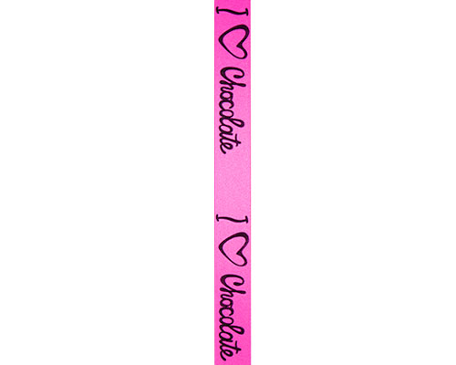 DoubleFaceSatin I Love Chocolat Fuchsia/Black