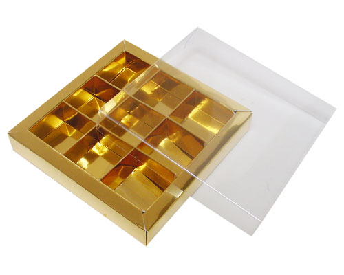 Windowbox 100x100x19mm 9 division goldshine