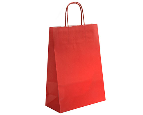 Paper bag curled handle L220xW100xH310mm red