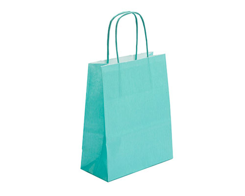 Paper bag curled handle L180xW80xH220mm green