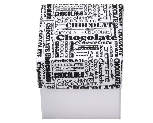 Cubebox 50x50x50mm chocolat white + printed lid white 