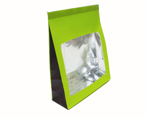Sac etui groot limoen/bruin closingclip included
