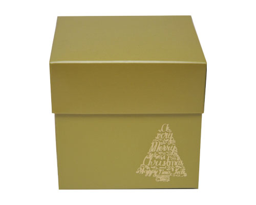 Cubebox Xmas tree 80x80x75mm almond