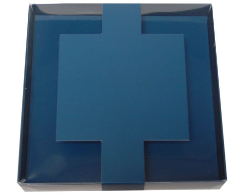 Windowbox carre large with sleeve 140x140x19mm blueberry blue