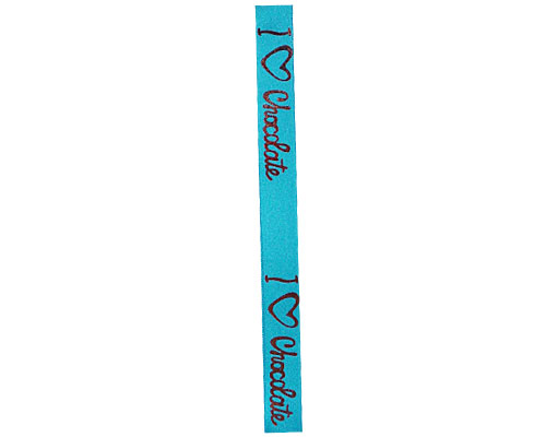 DoubleFaceSatin I Love Chocolat Turquoise/Brown