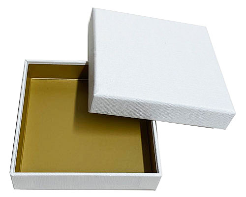 Royal box L109xW109xH24mm white almond