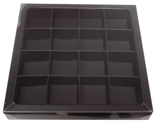 Windowbox 133x133x19mm 16 division black 