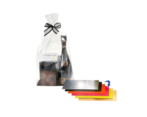 side gussetbag incl. fuchsia carton 240x100x550mm- transparant