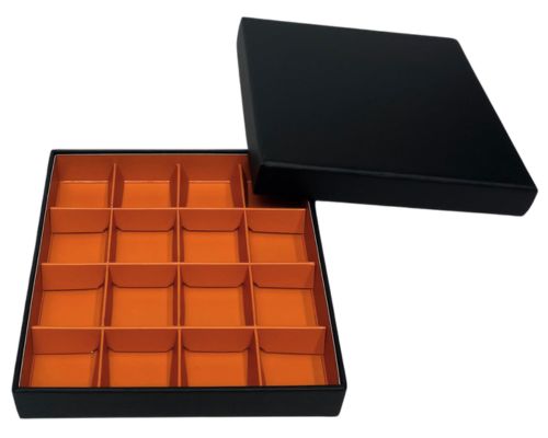 San Remo L139xW139xH31mm + compartments black sunset orange