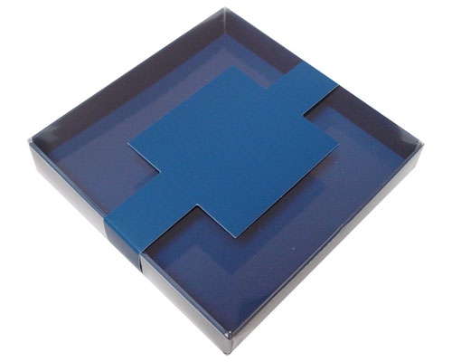 Windowbox carre small with sleeve 110x110x19mm blueberry blue