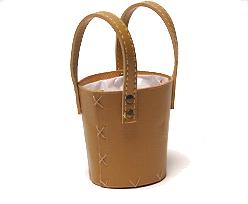 peveril basket/handle leatherlook small beige